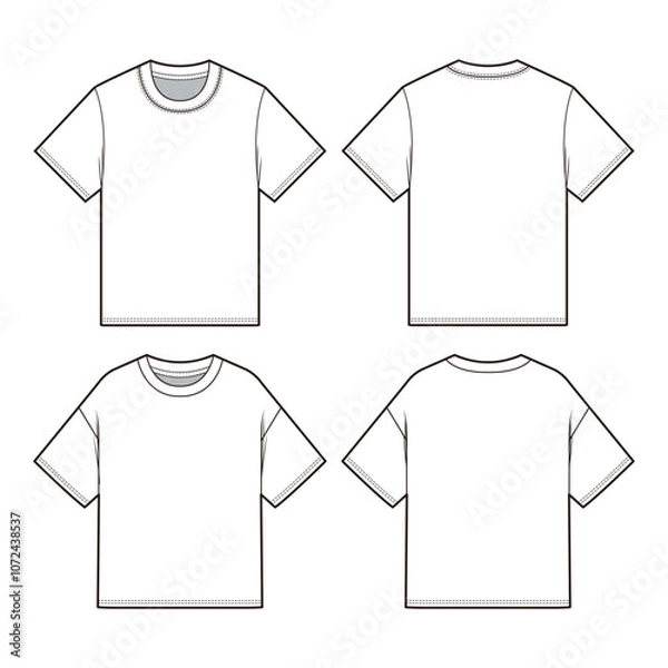 Obraz White T-shirt Mockup Set: Basic and Striped
