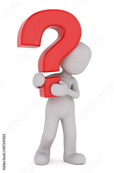 Obraz Curious Figure with a Question Mark
