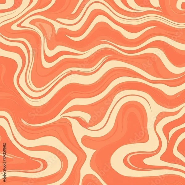 Fototapeta Elegant wavy Cream Pattern