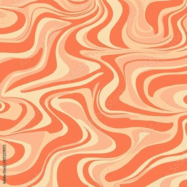 Fototapeta Elegant wavy Cream Pattern
