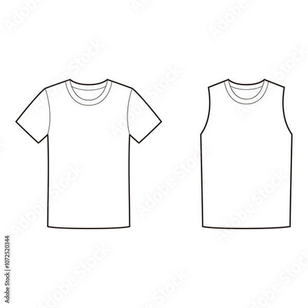 Fototapeta T-shirt and Tank Top Mockup - Front View
