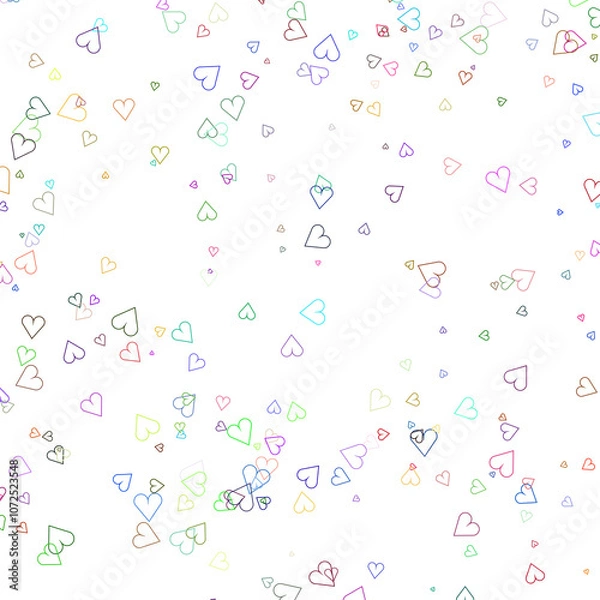Fototapeta hearts scattered on a transparent background - a set of neon textures with different geometric shapes