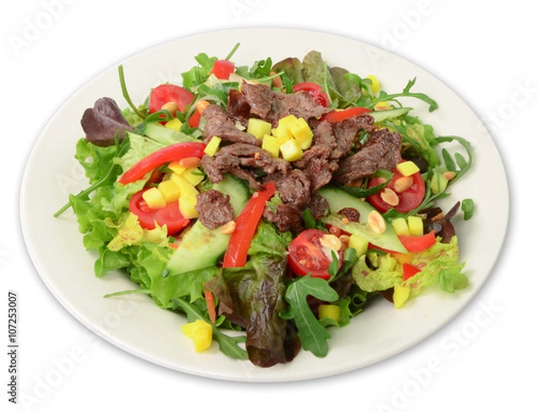 Fototapeta Salat mit Fleisch