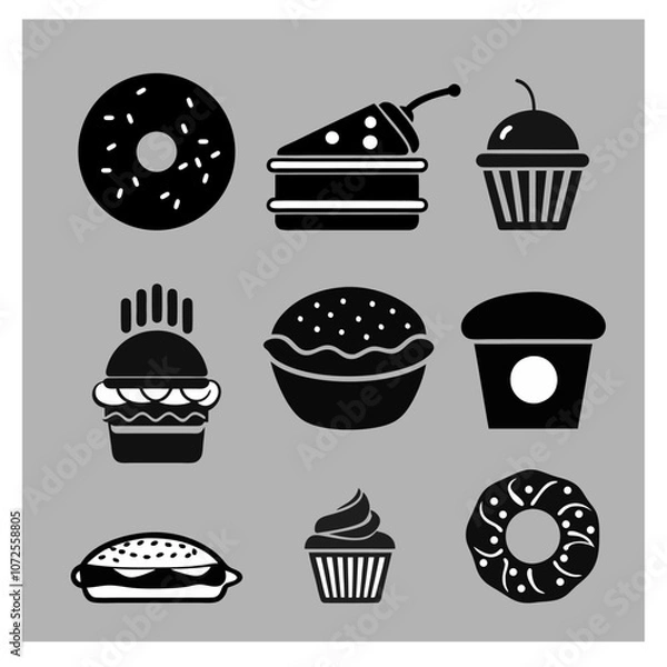 Obraz set of stylized vector drawings of fast food
