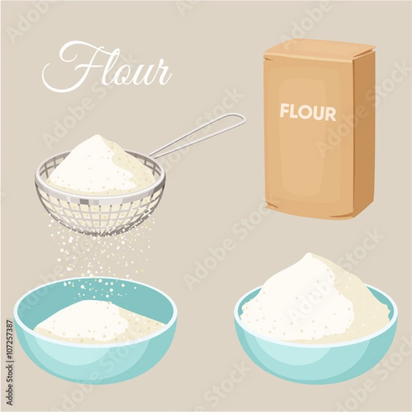Fototapeta Flour vector set