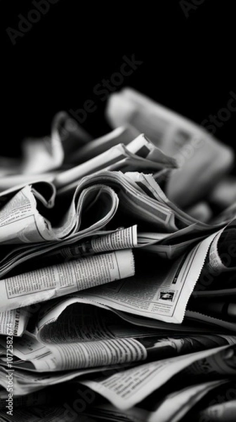 Fototapeta The influence of newspaper editorials on campaign endorsements copy space, theme of media influence, realistic, Composite, newspaper printing press backdrop