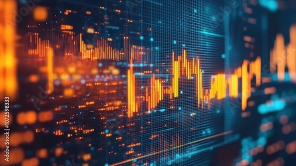 Fototapeta Digital Soundwave Data Visualization	