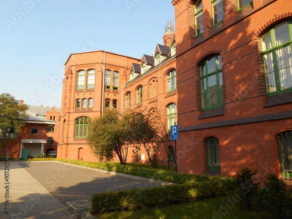 Fototapeta Neo-Gothic complex of buildings of the Medical University of Wrocław, Poland.