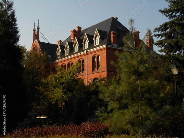 Fototapeta Neo-Gothic complex of buildings of the Medical University of Wrocław, Poland.