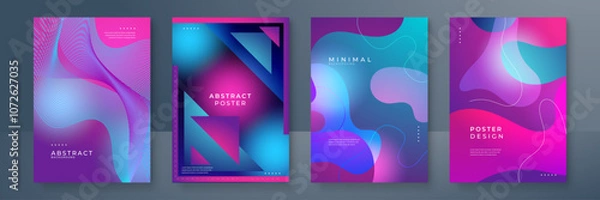 Obraz Modern Abstract Poster Collection With Geometric Shapes and Vibrant Colors