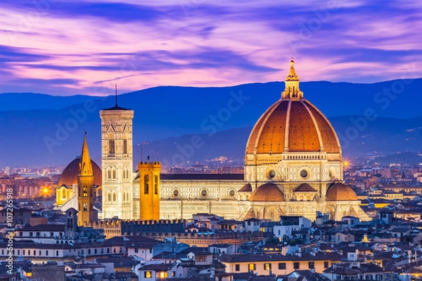 Obraz Duomo Florence w nocy