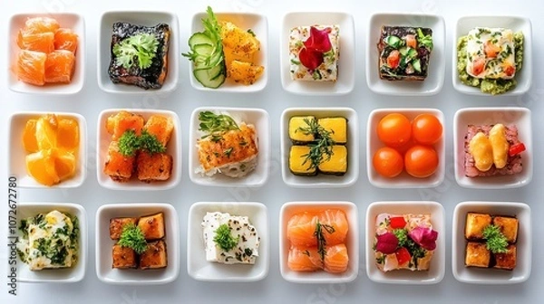 Fototapeta Appetizer Platter in White Dishes