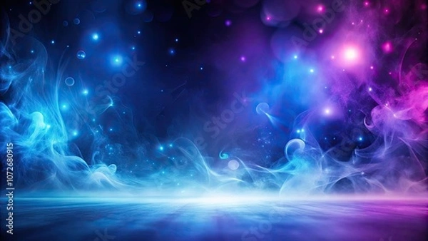 Fototapeta Abstract blue and purple background with lights and smoke , vibrant, colorful, abstract, backdrop, texture, futuristic