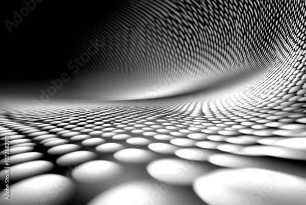Fototapeta Exploration of Endless Fractals in a Mesmerizing Black and White Landscape of Shapes