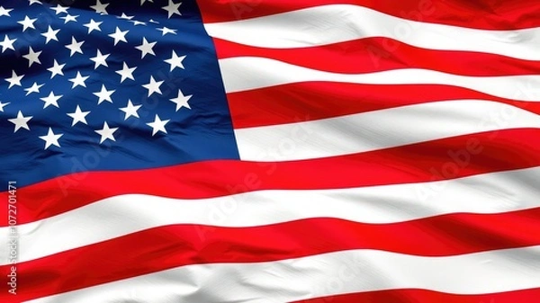 Fototapeta American flag texture, American flag waving in the wind