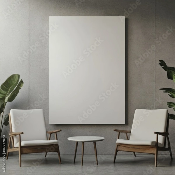 Fototapeta realistic high quality Blank advertising poster mockup 