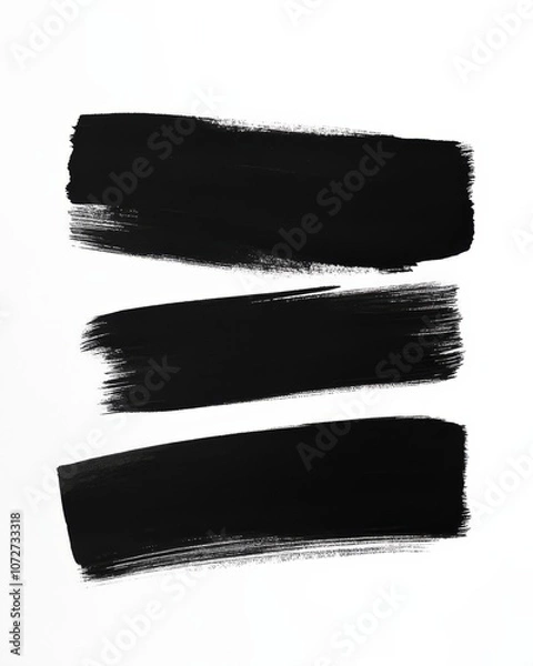 Obraz abstract black ink brush stroke background with space for text.