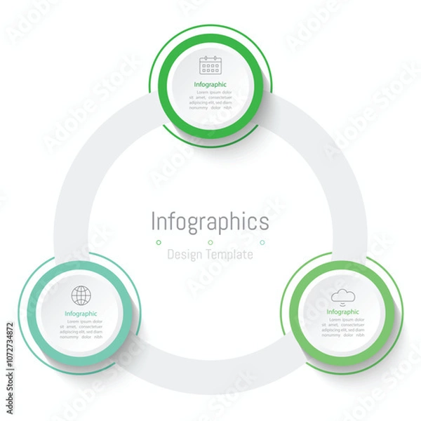 Obraz Infographic 3 options design elements for your business data. Vector Illustration.