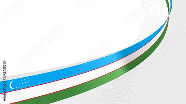 Fototapeta Waving flag of Uzbekistan. background for national day design