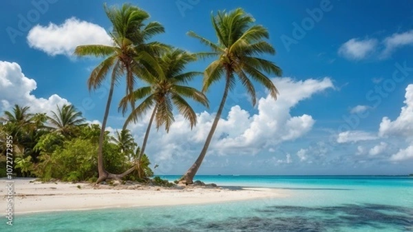Fototapeta beach with coconut trees