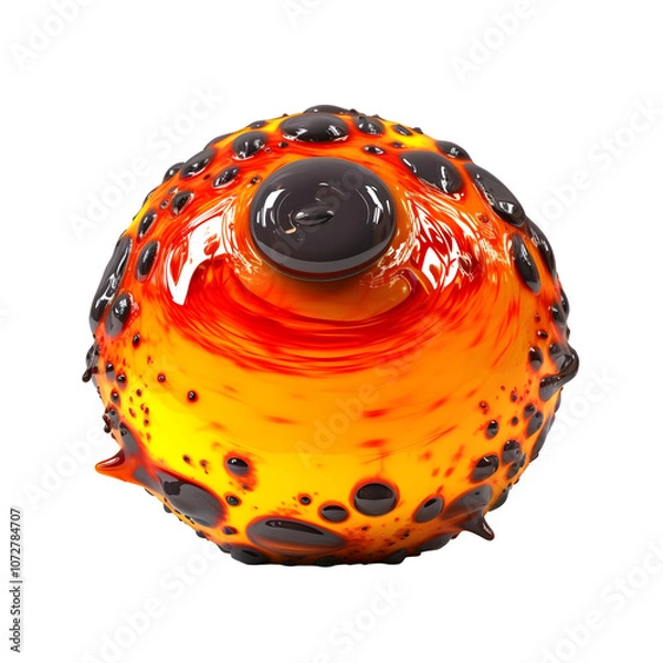 Fototapeta Minimalist style, a Molten hot lava png, in the style of ray