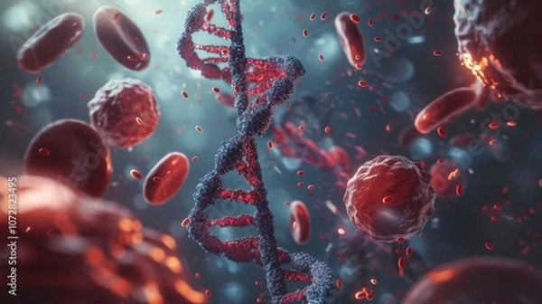 Fototapeta Liquid Biopsy and Cancer Detection Conceptual Art