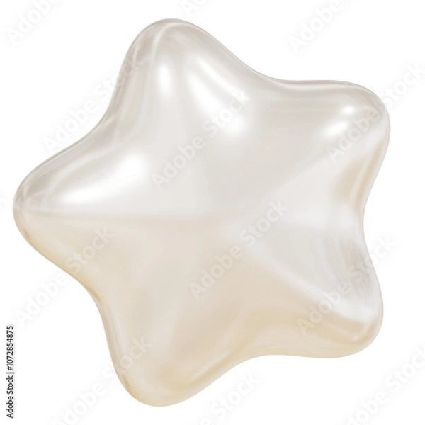 Obraz 3D Star Shape White Chrome Metallic Texture Design
