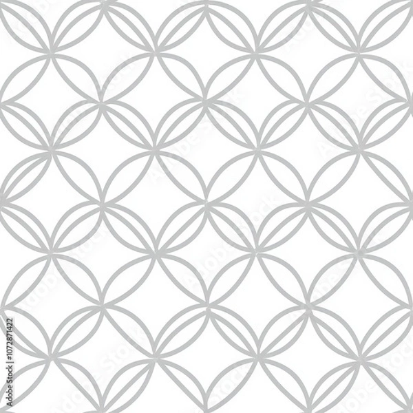 Fototapeta Stylish Seamless Pattern Featuring Interlocking Oval Shapes in Soft Gray Tones for Modern Design Applications and Creative Projects