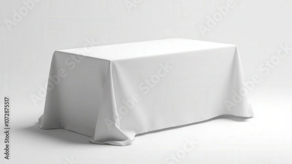 Obraz A white plastic tablecloth mockup that combines practicality with a clean design for casual event settings.