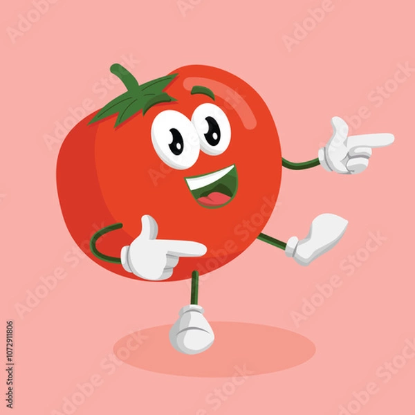Obraz tomatoes Logo Mascot Hi pose