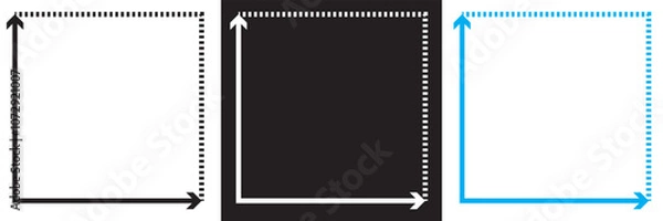 Obraz Square area icon . Floor height room construction square house size icon. isolated on white and black background. Vector illustration. EPS 10