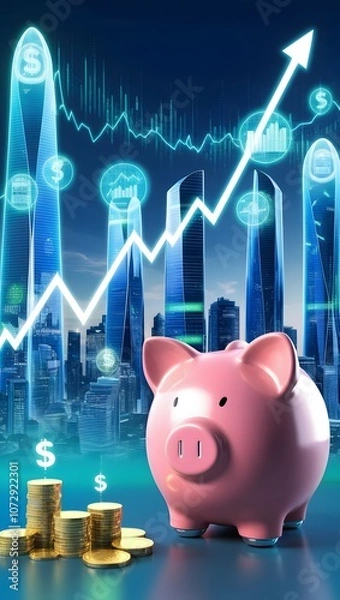 Fototapeta Navigating the Digital Frontier of Wealth and Investment