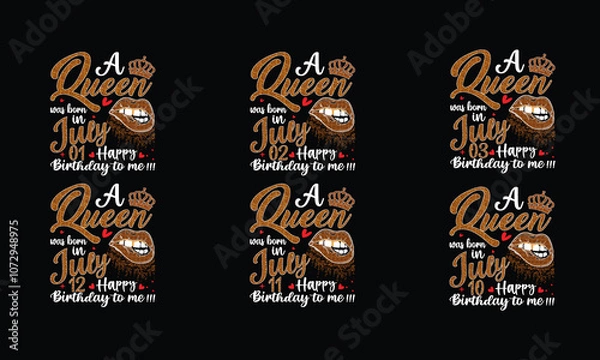 Fototapeta Queen is Born Birthday Design Bundle, January, February, March, April, Jun, July, August, September, October, November, December