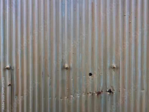 Fototapeta 古い　錆びた　トタン板の壁	