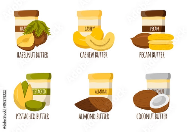 Obraz Nut butter types
