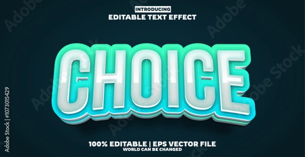 Fototapeta Choice editable text effect in new modern trend style