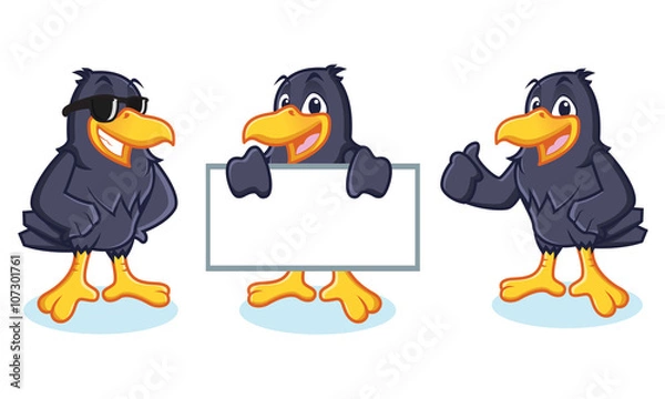 Obraz Crow Mascot vector happy