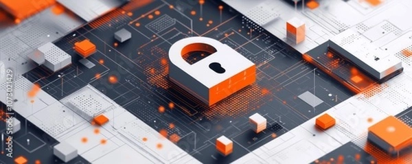 Fototapeta This design emphasizes data protection awareness
