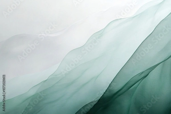 Fototapeta Subtle Green and White Minimalist Background