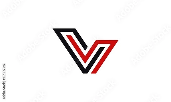Fototapeta Letter V logo icon design template elements 