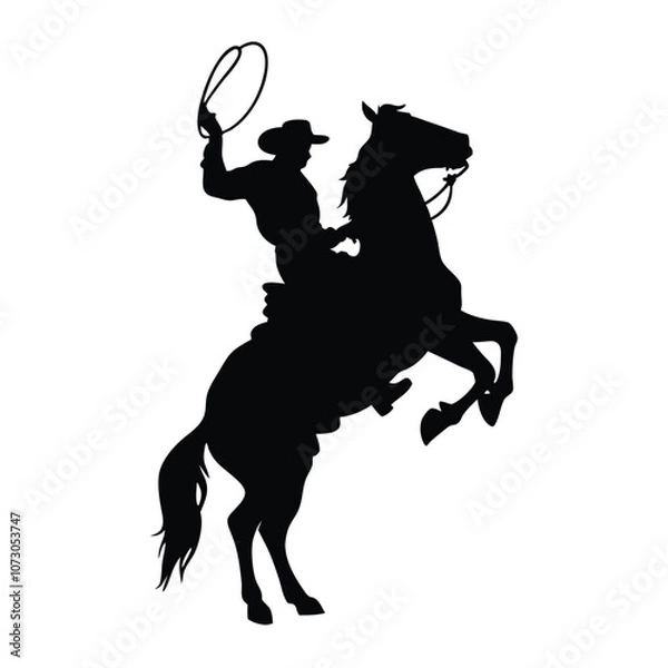 Obraz a man ridding a horse with high speed, horse are running fast vector silhouette