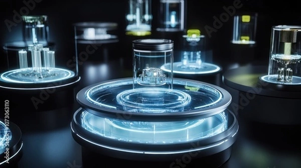 Fototapeta Renewable energy technology showing various energy conversion methods.