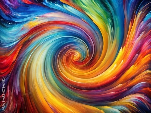 Obraz Dynamic Swirl of Colors: An Abstract Painting with Vivid Brushstrokes Capturing Energy and Emotion in a Harmonious Balance of Color and Form