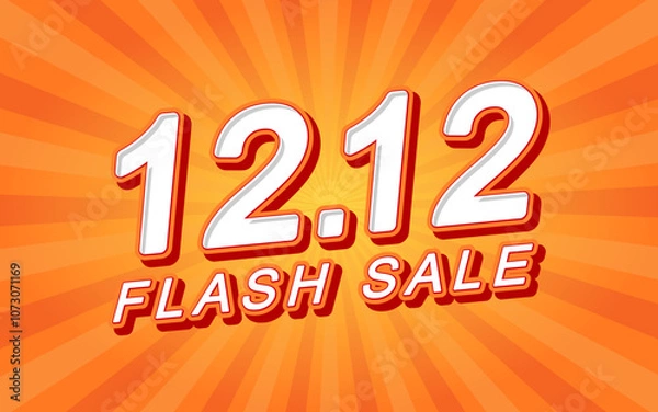 Obraz 1212 shopping day vector background. 12.12 End year sale vector sale banner. 12 12 shopping day banner template