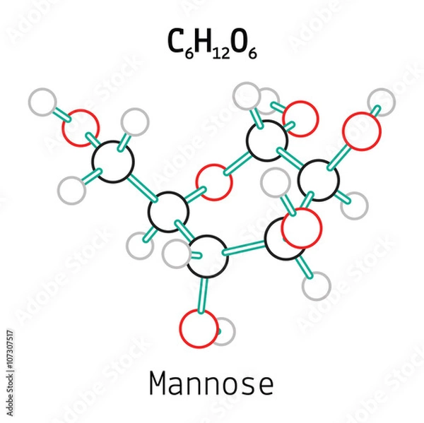 Fototapeta C6H12O6 Mannose molecule