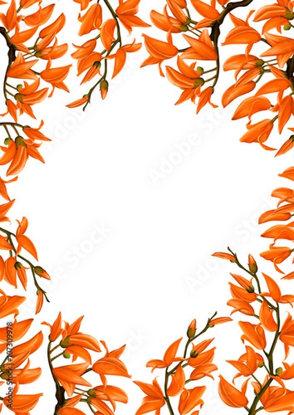 Obraz Bastard Teak flowers pattern background