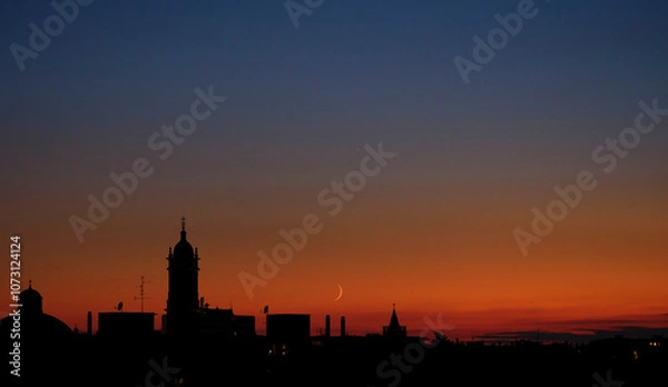 Obraz sunset over the cathedral