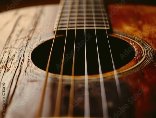 Fototapeta Guitar Strings Close Up