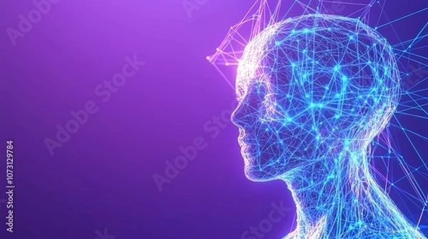 Fototapeta Glowing neural network texture with intersecting pathways and nodes, symbolizing data connectivity, artificial intelligence, and digital complexity