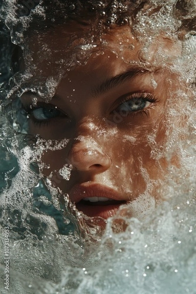 Obraz Woman's face underwater